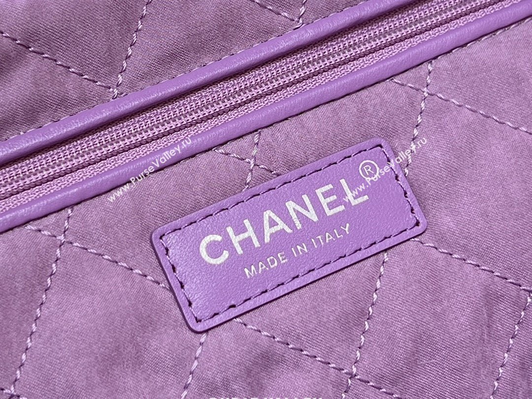 Chanel 22 Bag in Metallic Calfskin AS3261 Purple 2025 Top Quality (SHUNY-25091101)