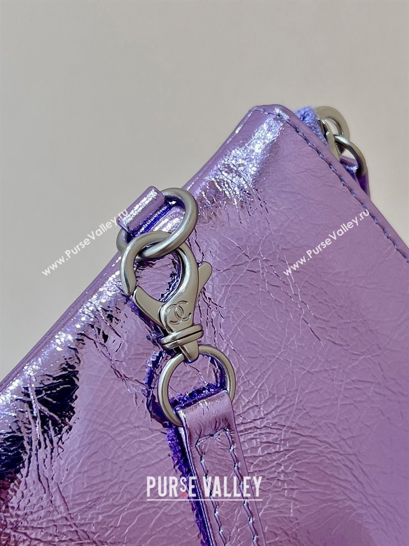 Chanel 22 Bag in Metallic Calfskin AS3261 Purple 2025 Top Quality (SHUNY-25091101)