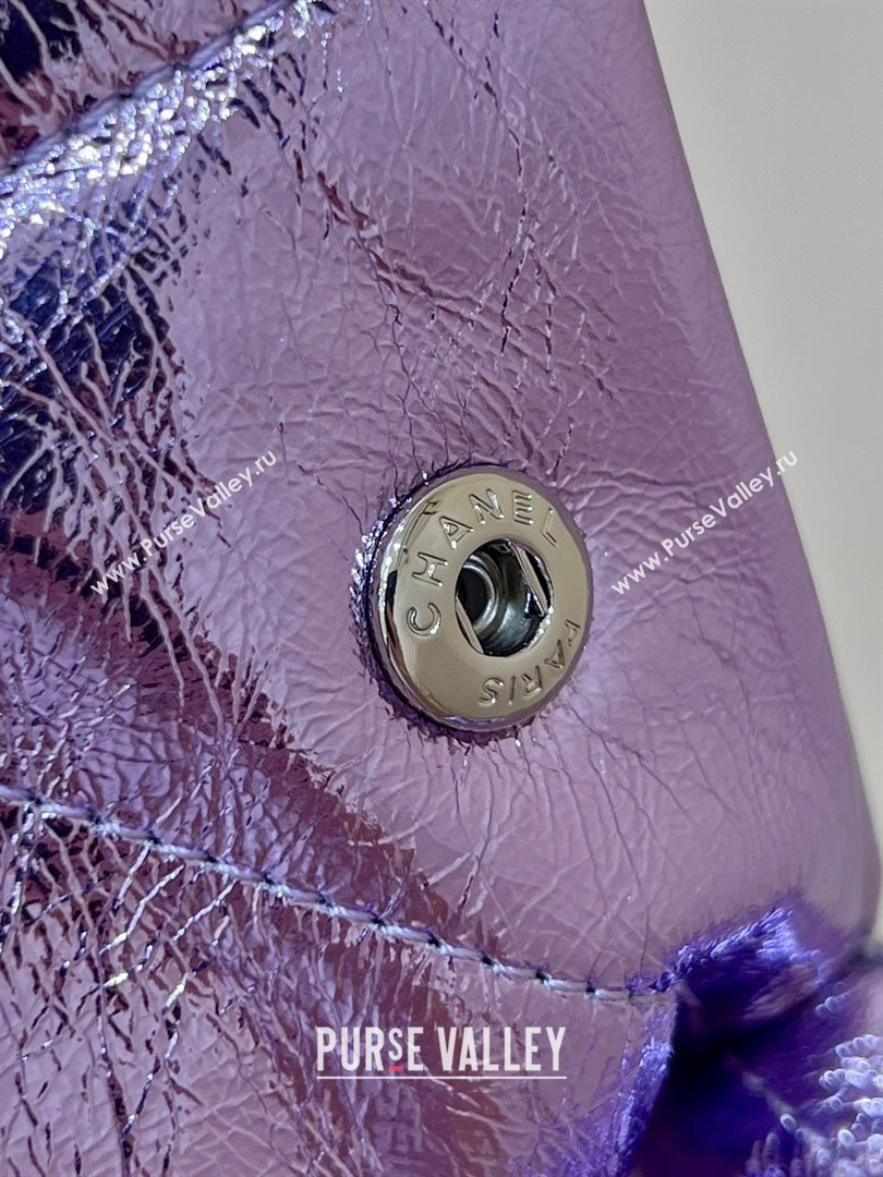 Chanel 22 Bag in Metallic Calfskin AS3261 Purple 2025 Top Quality (SHUNY-25091101)