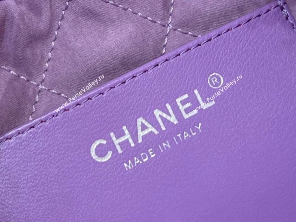 Chanel 22 Mini Bag in Metallic Calfskin AS3980 Purple 2025 Top Quality (SHUNY-25091104)