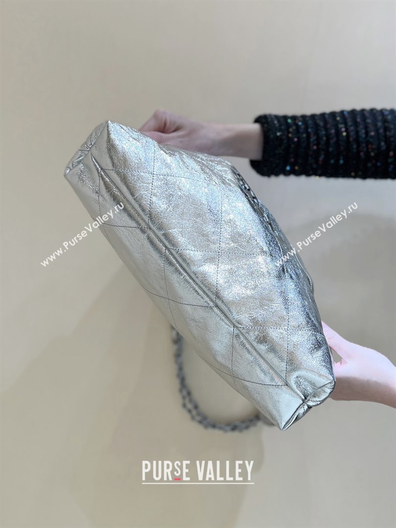 Chanel 22 Bag in Metallic Calfskin AS3261 Silver 2025 Top Quality (SHUNY-25091103)