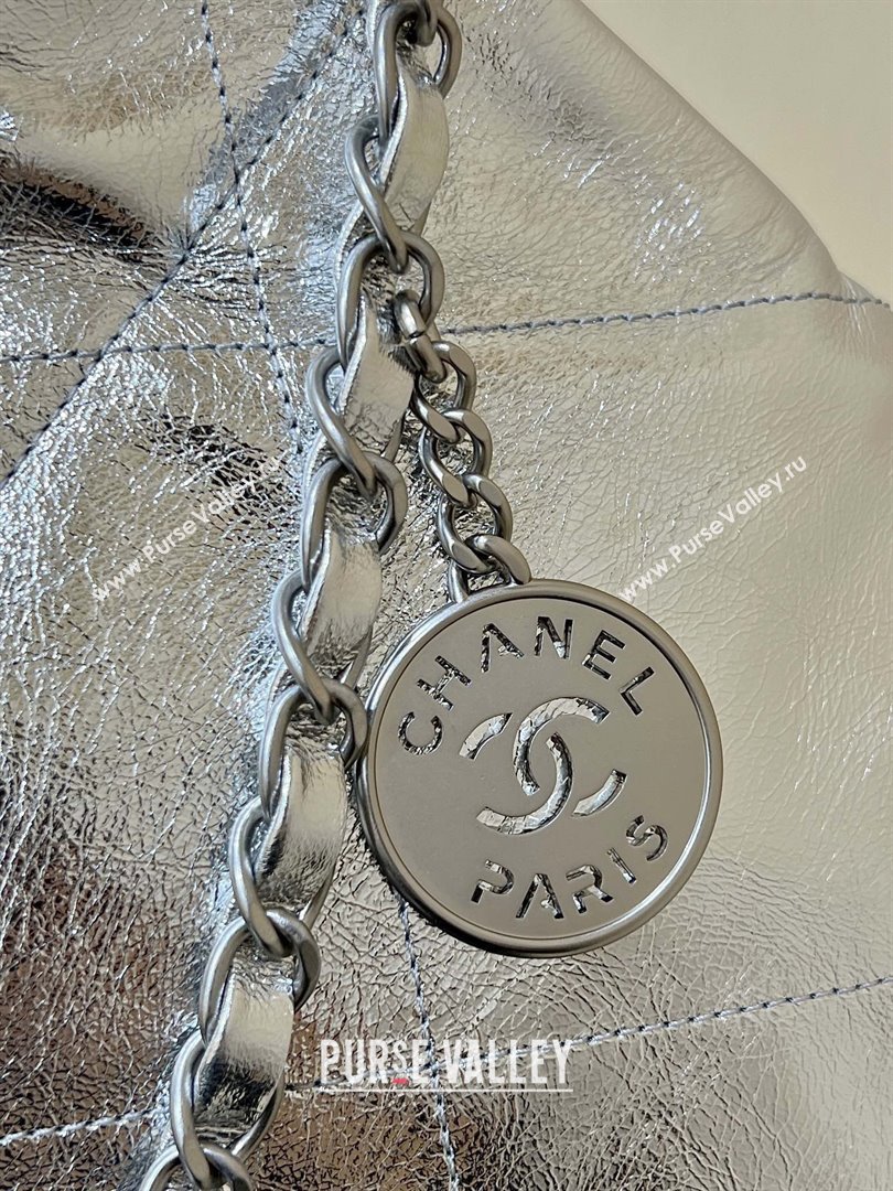 Chanel 22 Bag in Metallic Calfskin AS3261 Silver 2025 Top Quality (SHUNY-25091103)
