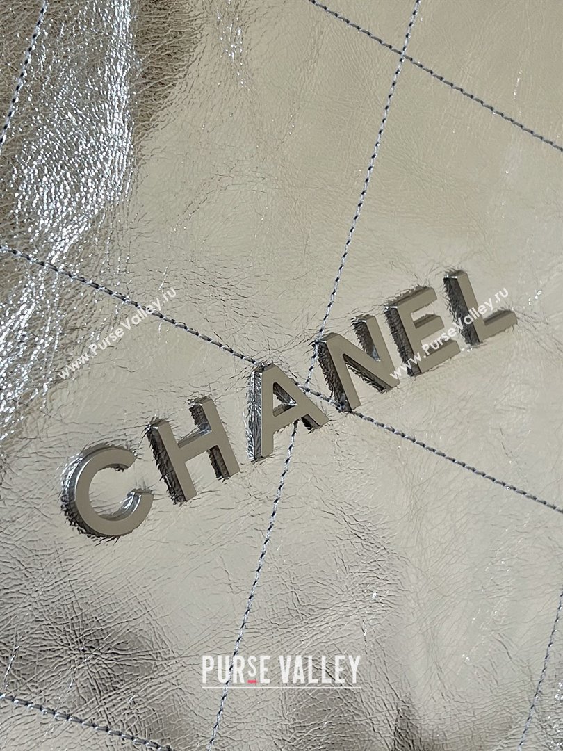 Chanel 22 Bag in Metallic Calfskin AS3261 Silver 2025 Top Quality (SHUNY-25091103)