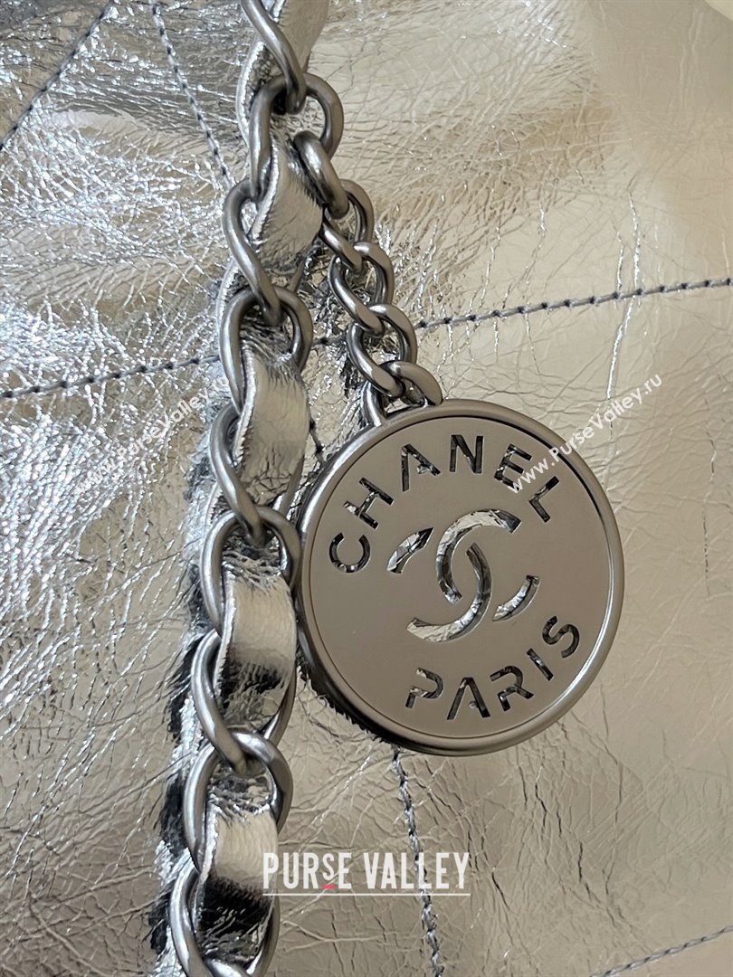 Chanel 22 Small Bag in Metallic Calfskin AS3260 Silver 2025 Top Quality (SHUNY-25091105)