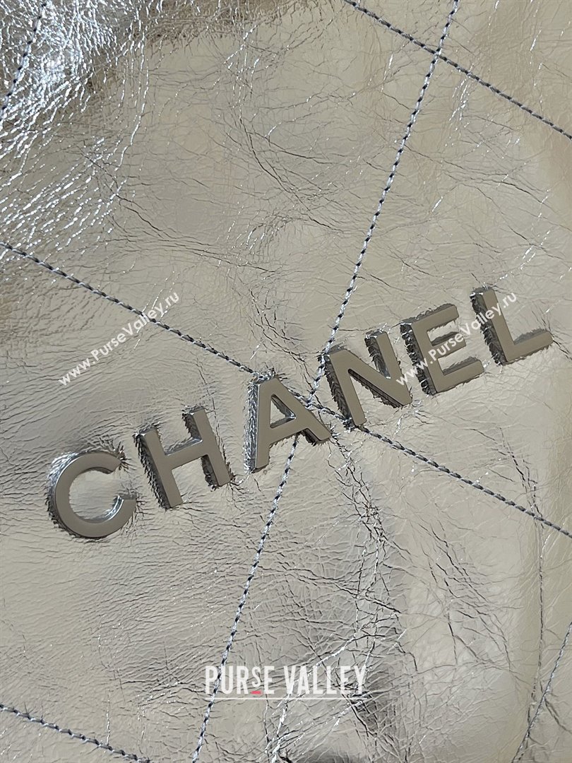 Chanel 22 Small Bag in Metallic Calfskin AS3260 Silver 2025 Top Quality (SHUNY-25091105)