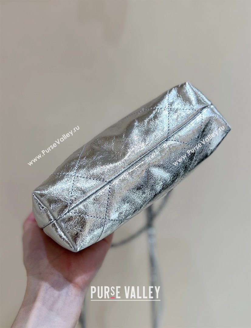 Chanel 22 Mini Bag in Metallic Calfskin AS3980 Silver 2025 Top Quality (SHUNY-25091106)