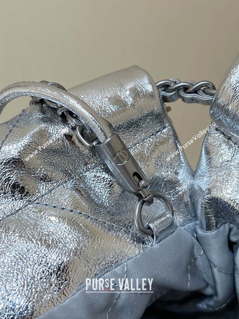 Chanel 22 Mini Bag in Metallic Calfskin AS3980 Silver 2025 Top Quality (SHUNY-25091106)