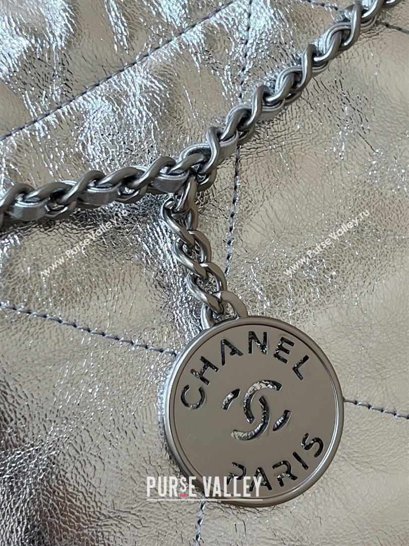 Chanel 22 Mini Bag in Metallic Calfskin AS3980 Silver 2025 Top Quality (SHUNY-25091106)