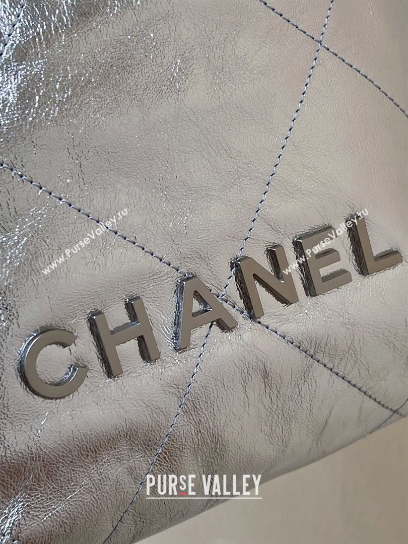 Chanel 22 Mini Bag in Metallic Calfskin AS3980 Silver 2025 Top Quality (SHUNY-25091106)
