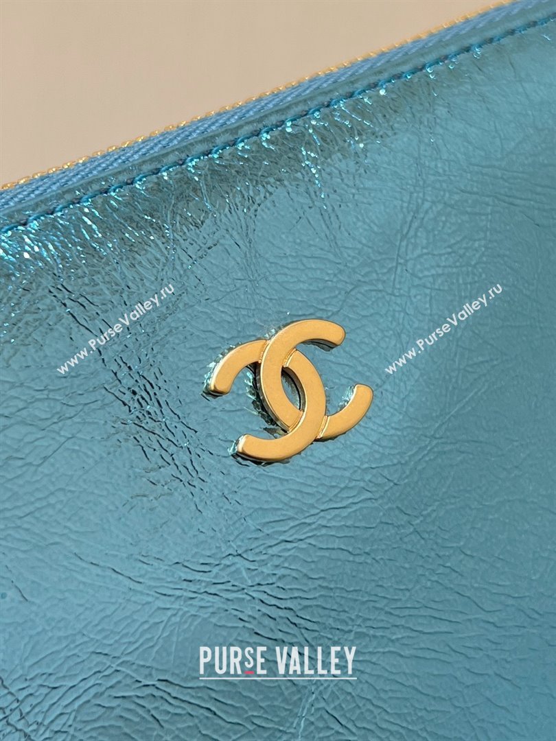 Chanel 22 Bag in Metallic Calfskin AS3261 Blue 2025 Top Quality (SHUNY-25091107)