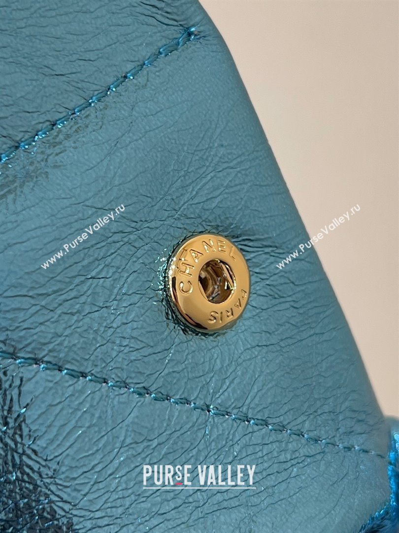 Chanel 22 Bag in Metallic Calfskin AS3261 Blue 2025 Top Quality (SHUNY-25091107)