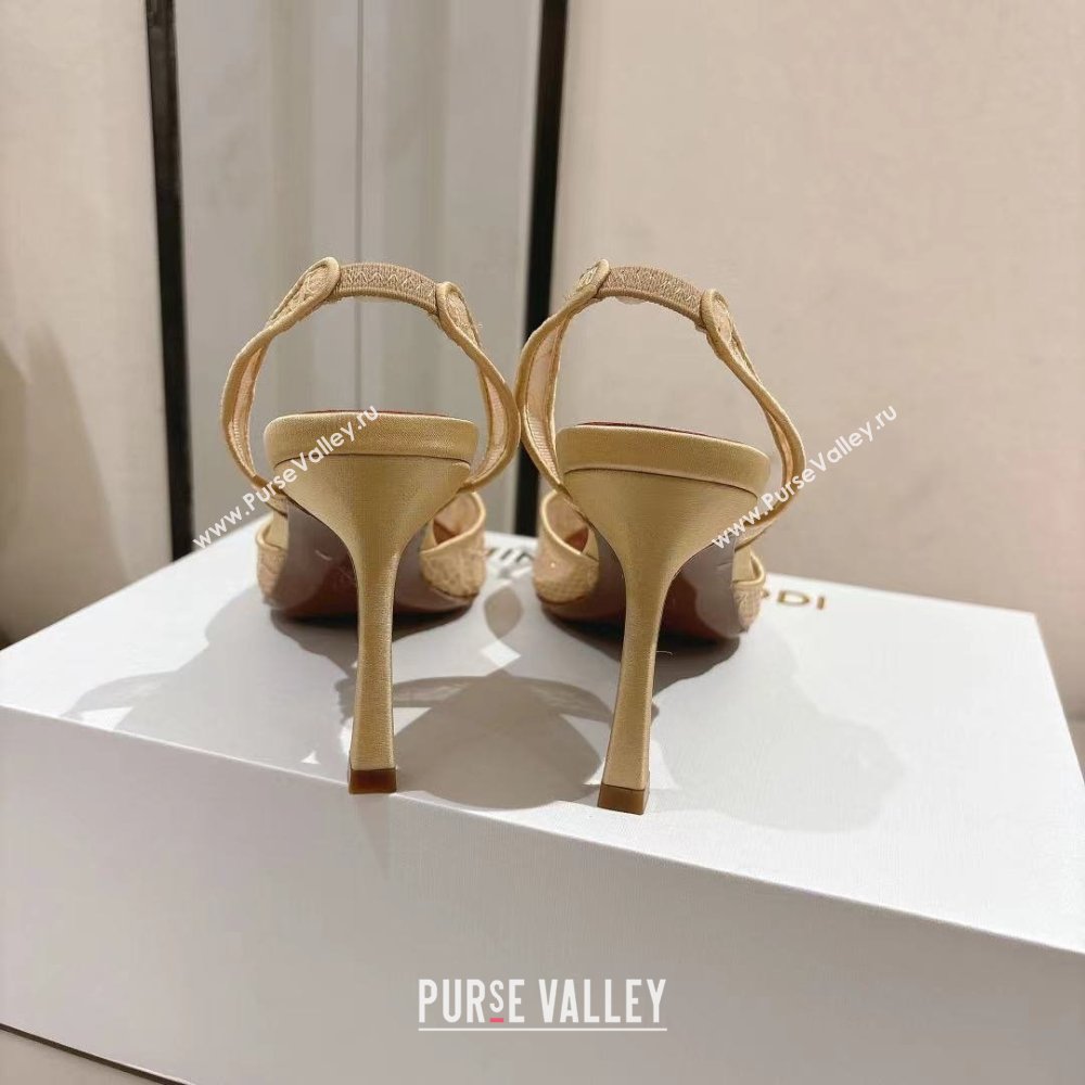 Amina Muaddi Rosie Lace Sling Back Pumps Beige 2025 (MD-25091118)