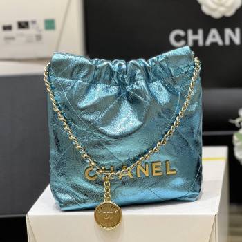 Chanel 22 Mini Bag in Metallic Calfskin AS3980 Blue 2025 Top Quality (SHUNY-25091109)