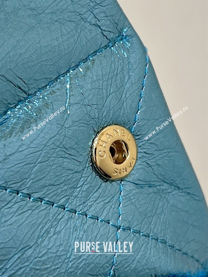 Chanel 22 Mini Bag in Metallic Calfskin AS3980 Blue 2025 Top Quality (SHUNY-25091109)