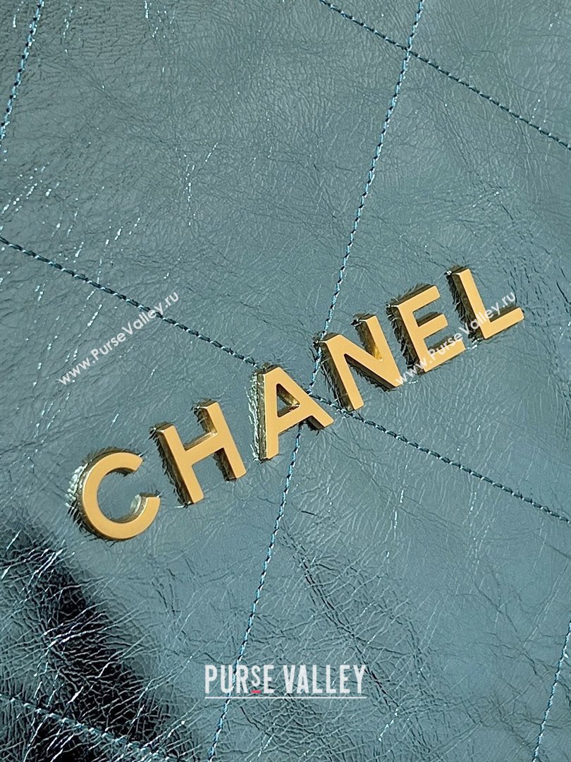 Chanel 22 Mini Bag in Metallic Calfskin AS3980 Blue 2025 Top Quality (SHUNY-25091109)