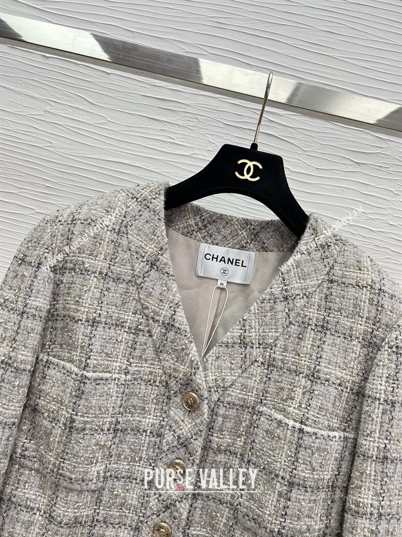 Chanel Tweed Short Jacket CH91318 Grey 2025 (Q-25091318)