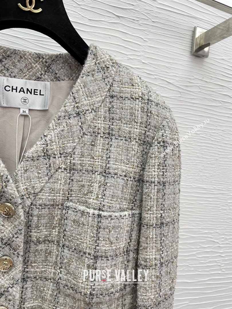 Chanel Tweed Short Jacket CH91318 Grey 2025 (Q-25091318)