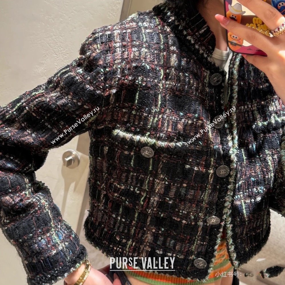 Chanel Tweed Short Jacket CH91319 Black 2025 (Q-25091319)