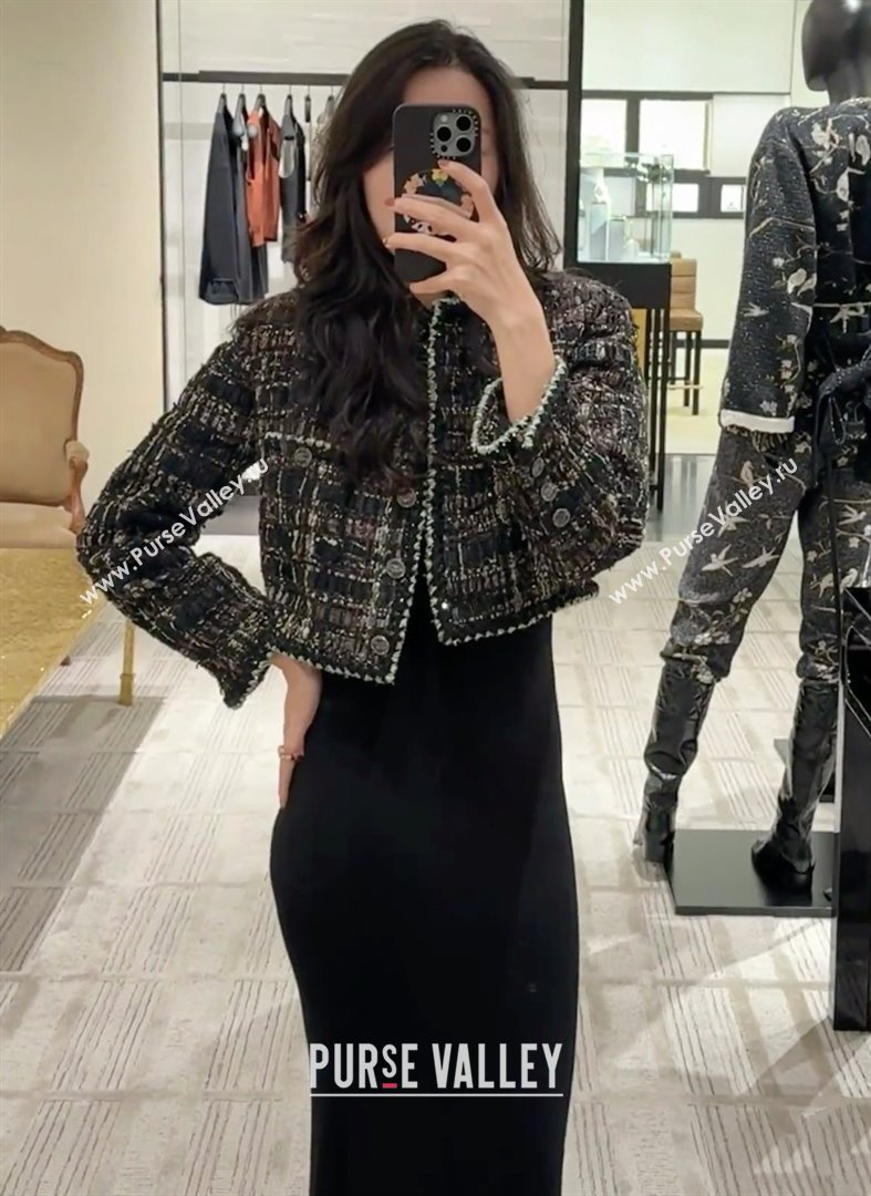 Chanel Tweed Short Jacket CH91319 Black 2025 (Q-25091319)
