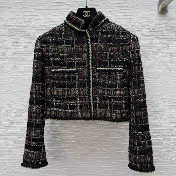 Chanel Tweed Short Jacket CH91319 Black 2025 (Q-25091319)