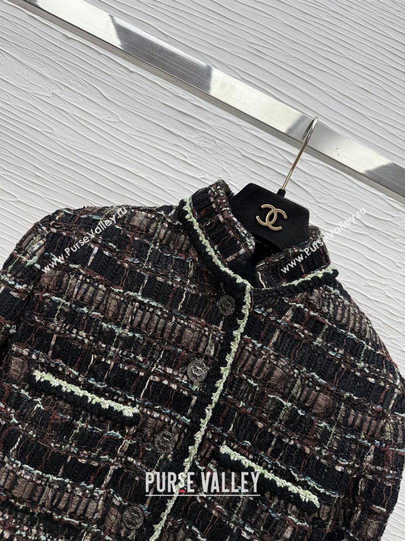 Chanel Tweed Short Jacket CH91319 Black 2025 (Q-25091319)