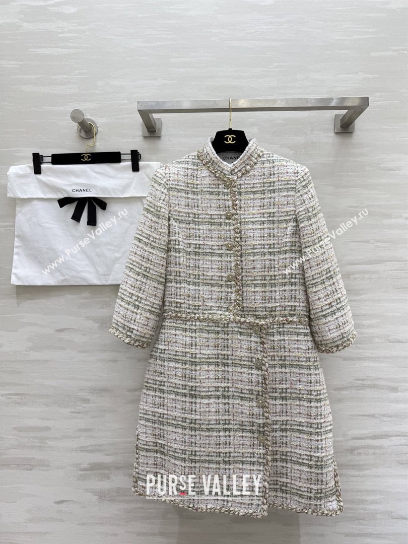 Chanel Tweed Dress CH91305 Beige 2025 (Q-25091305)