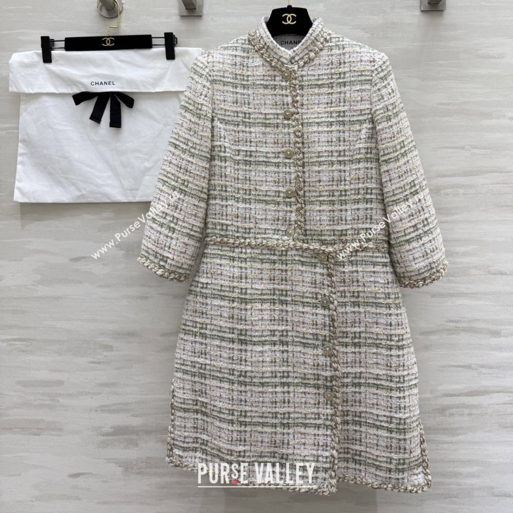 Chanel Tweed Dress CH91305 Beige 2025 (Q-25091305)