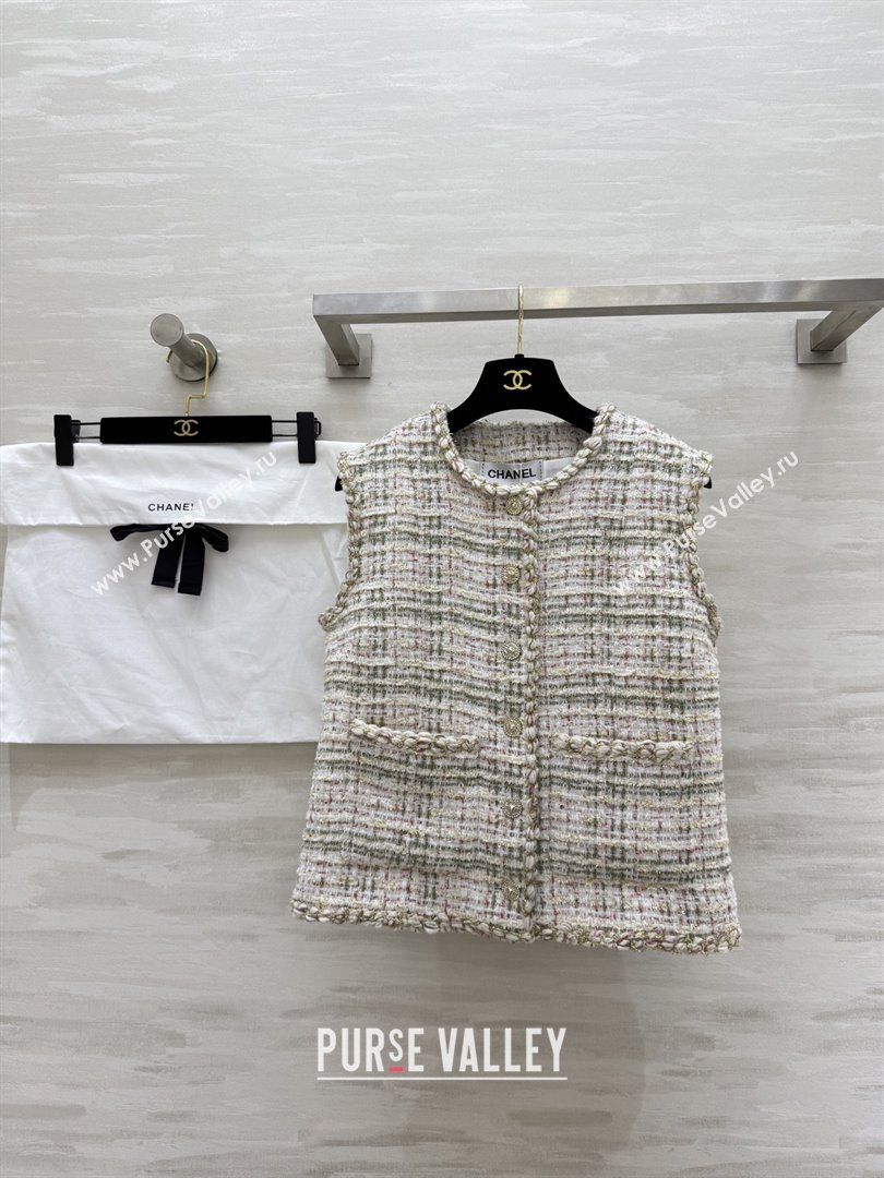 Chanel Tweed Vest CH91307 Beige 2025 (Q-25091307)