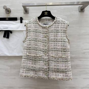Chanel Tweed Vest CH91307 Beige 2025 (Q-25091307)