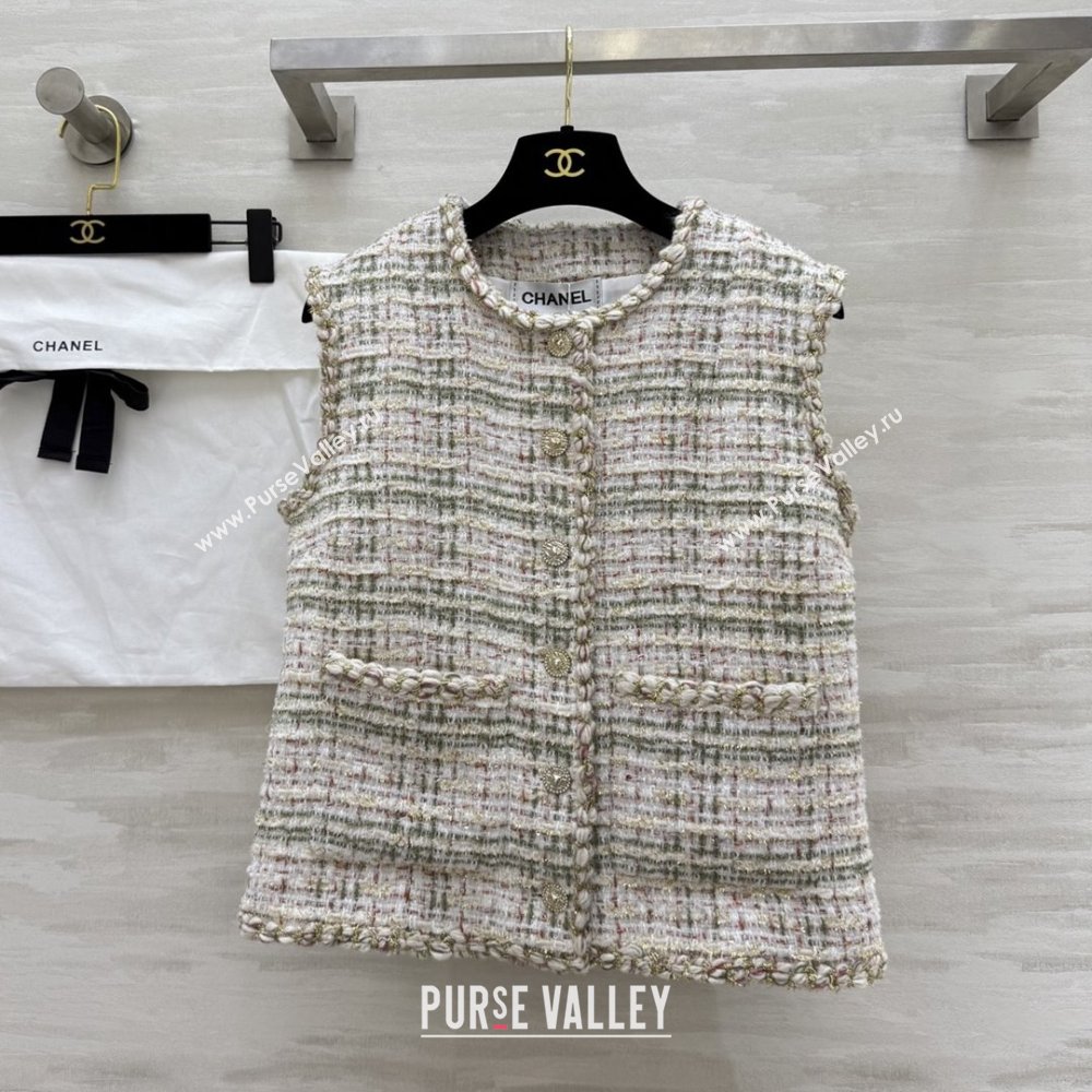 Chanel Tweed Vest CH91307 Beige 2025 (Q-25091307)