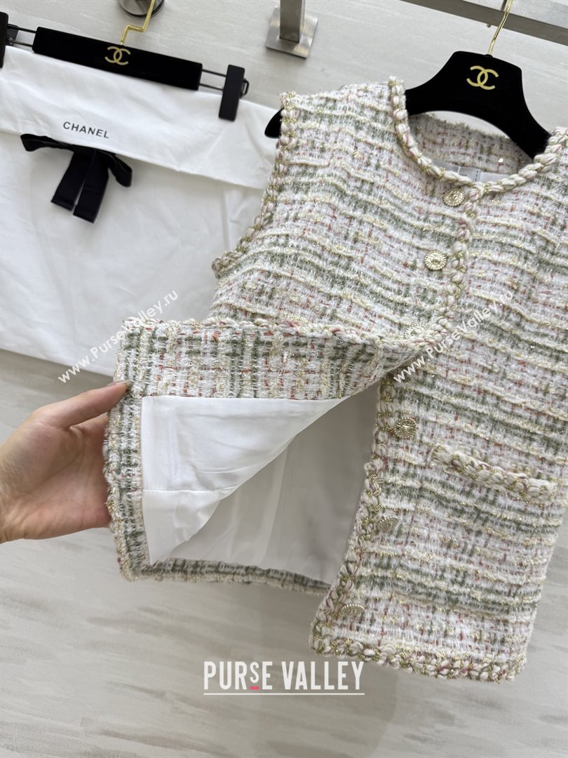 Chanel Tweed Vest CH91307 Beige 2025 (Q-25091307)