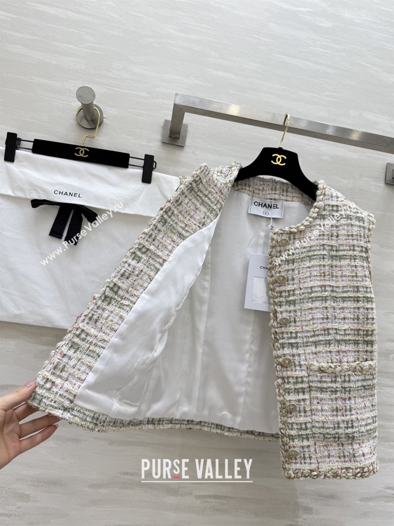 Chanel Tweed Vest CH91307 Beige 2025 (Q-25091307)