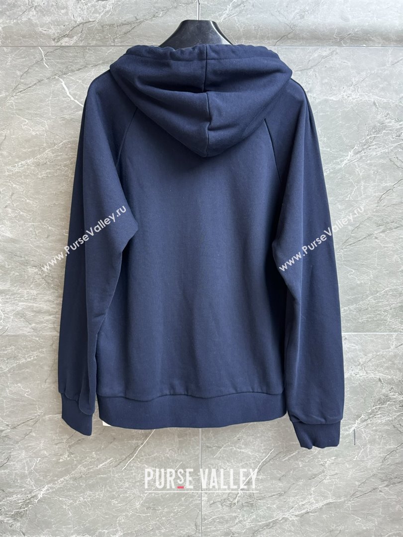 Celine Anchor 70s Hoodie in cotton Fleece Blue 2025 (Q-25091622)