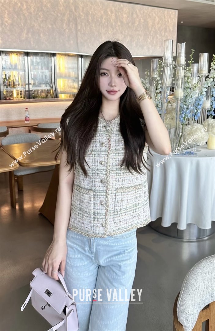 Chanel Tweed Vest CH91307 Beige 2025 (Q-25091307)