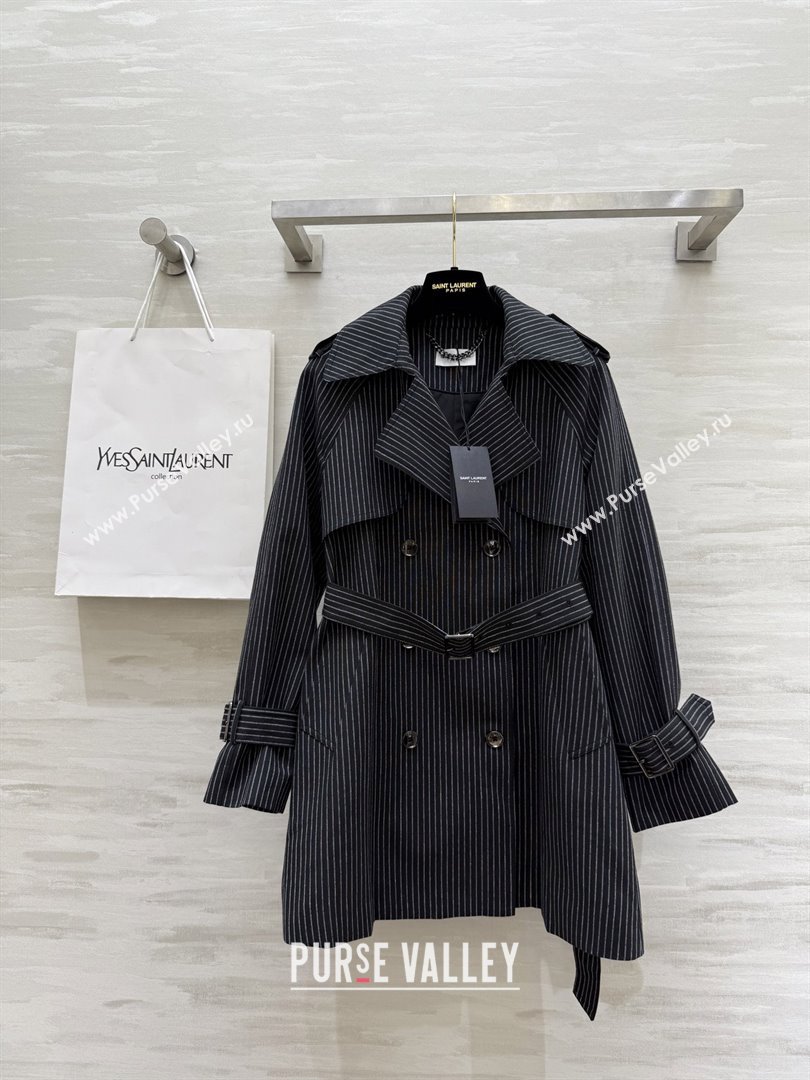 Saint Laurent Stripe Jacket S91701 Black 2025 (Q-25091701)