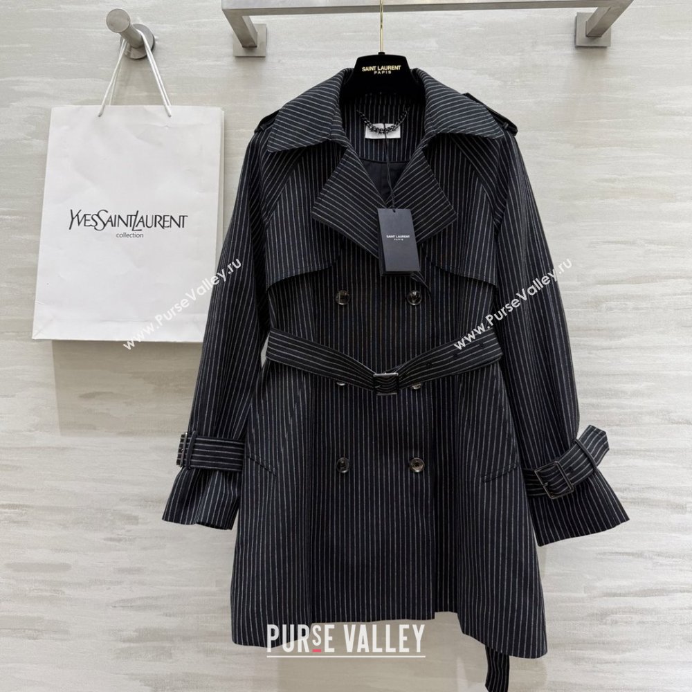 Saint Laurent Stripe Jacket S91701 Black 2025 (Q-25091701)