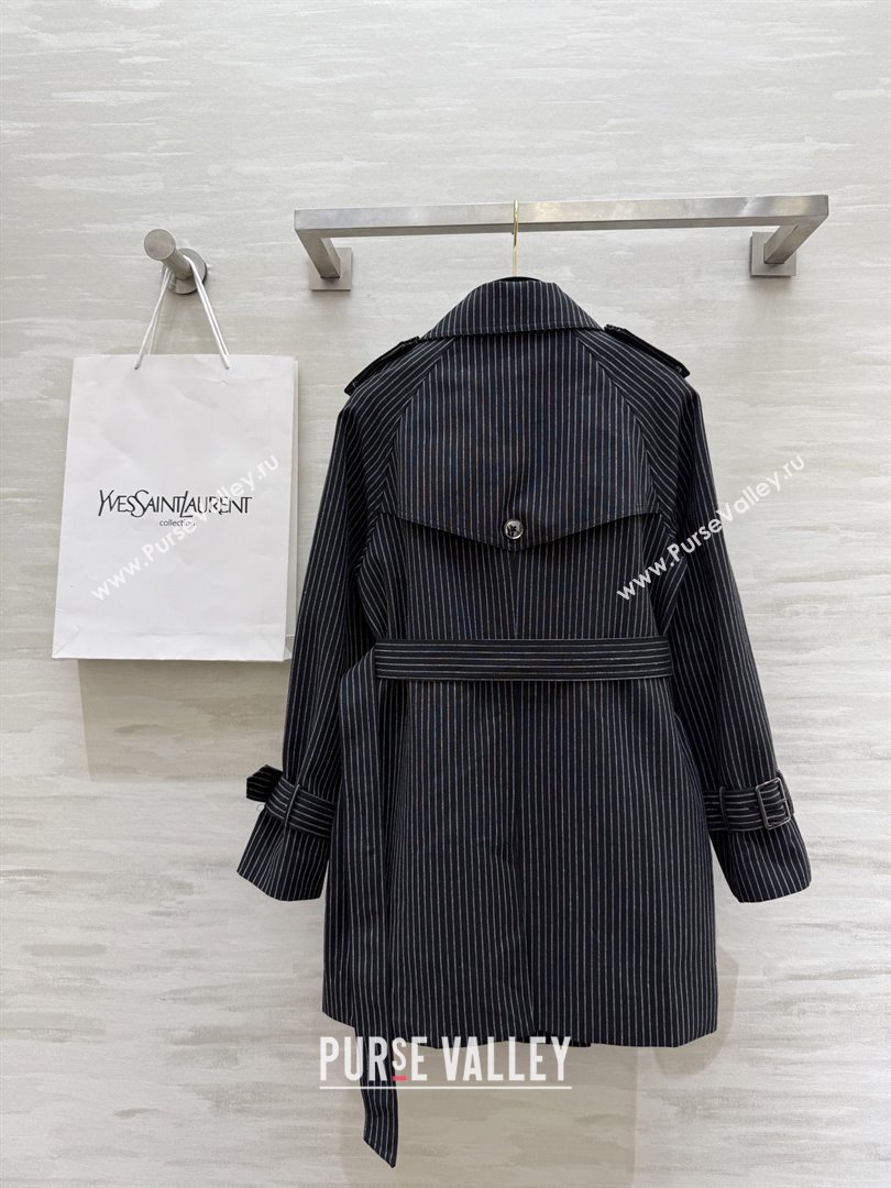 Saint Laurent Stripe Jacket S91701 Black 2025 (Q-25091701)