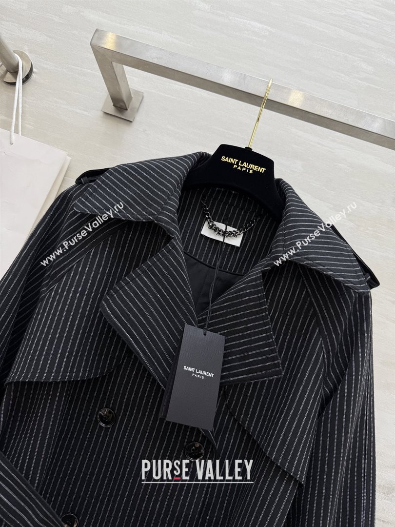 Saint Laurent Stripe Jacket S91701 Black 2025 (Q-25091701)