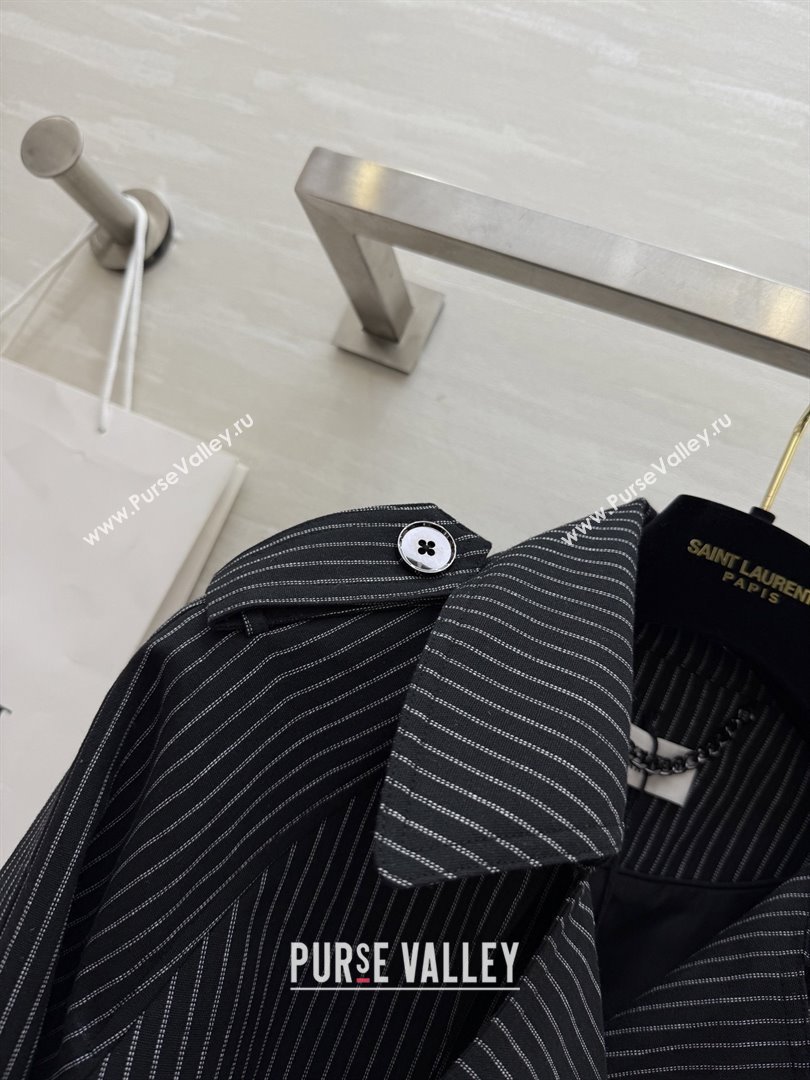 Saint Laurent Stripe Jacket S91701 Black 2025 (Q-25091701)