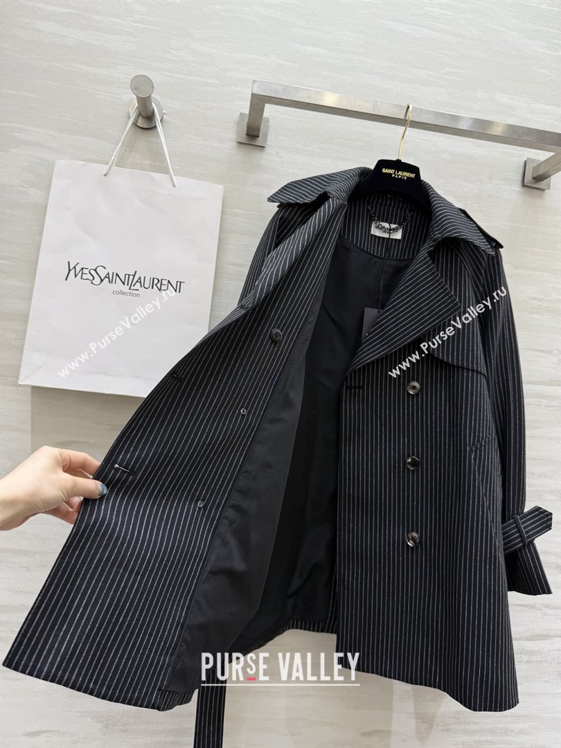 Saint Laurent Stripe Jacket S91701 Black 2025 (Q-25091701)