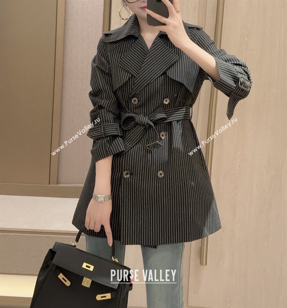 Saint Laurent Stripe Jacket S91701 Black 2025 (Q-25091701)