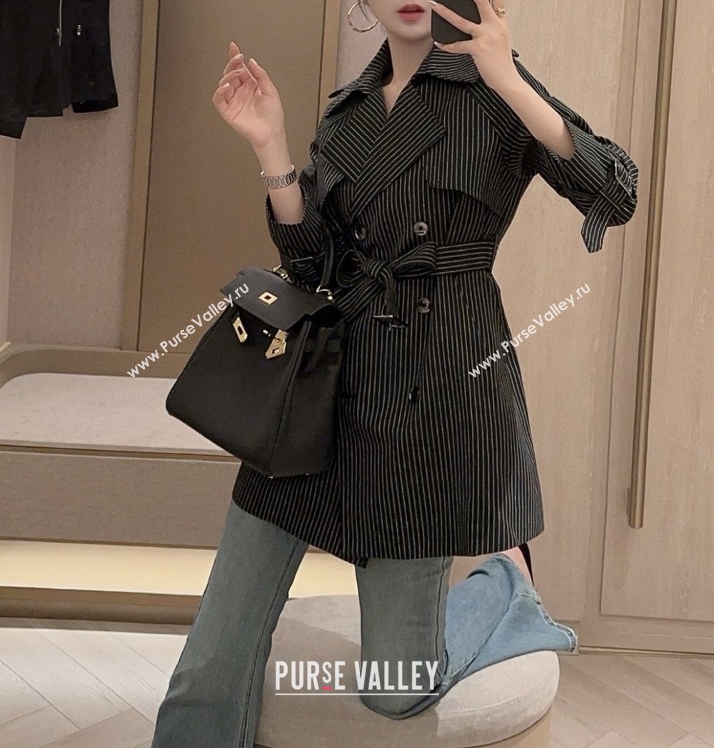 Saint Laurent Stripe Jacket S91701 Black 2025 (Q-25091701)