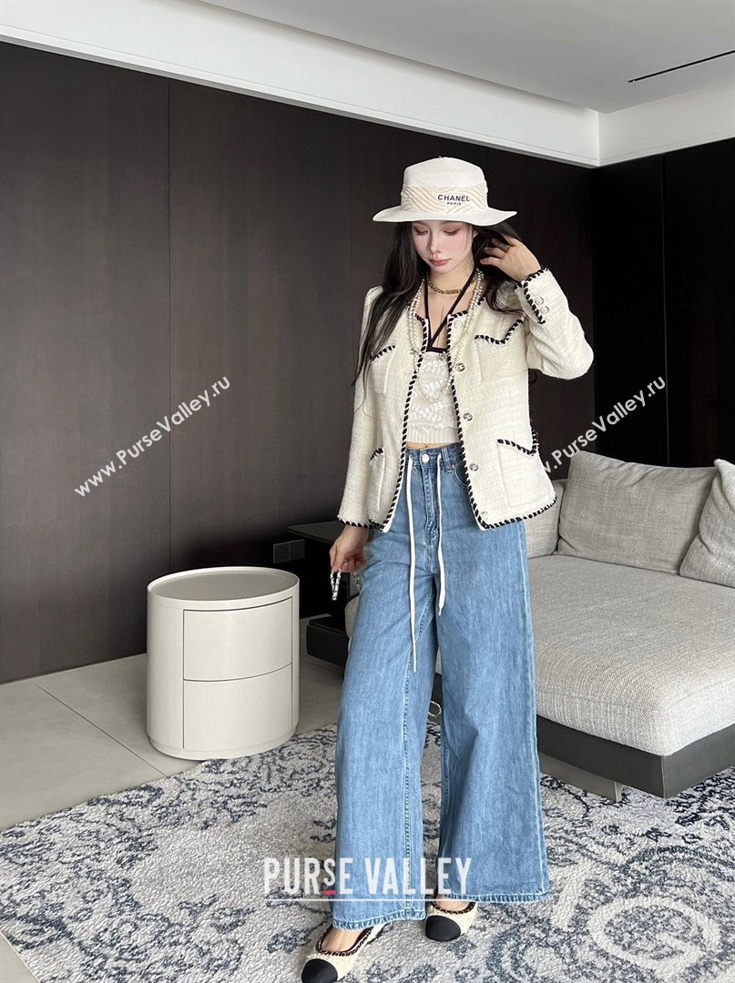 Chanel Tweed Jacket CH91308 White 2025 (Q-25091308)