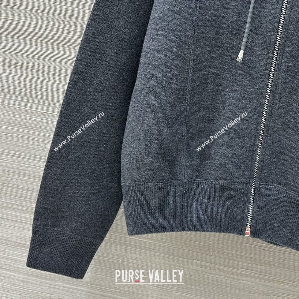 Prada Wool Zipped Cardigan P91702 Grey 2025 (Q-25091702)