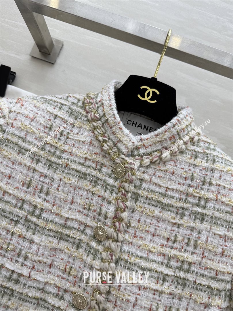 Chanel Tweed Dress CH91305 Beige 2025 (Q-25091305)