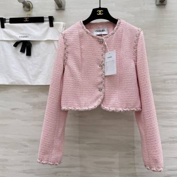 Chanel Tweed Jacket CH91303 Pink 2025 (Q-25091303)