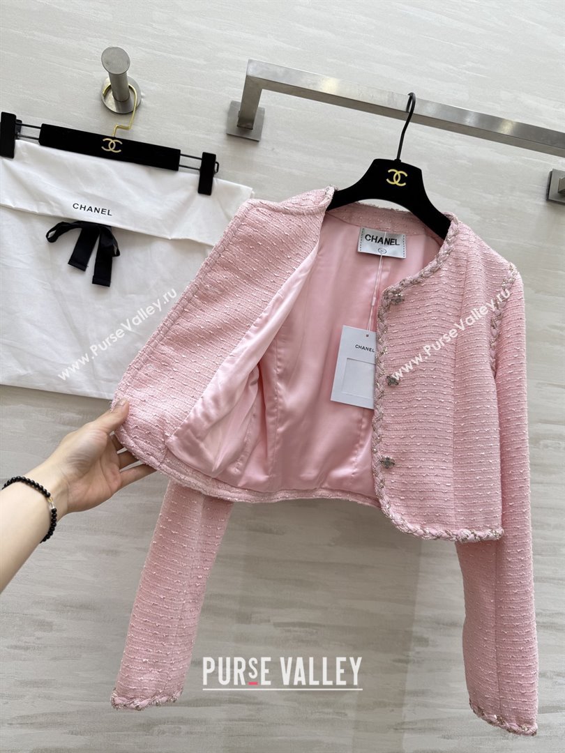 Chanel Tweed Jacket CH91303 Pink 2025 (Q-25091303)