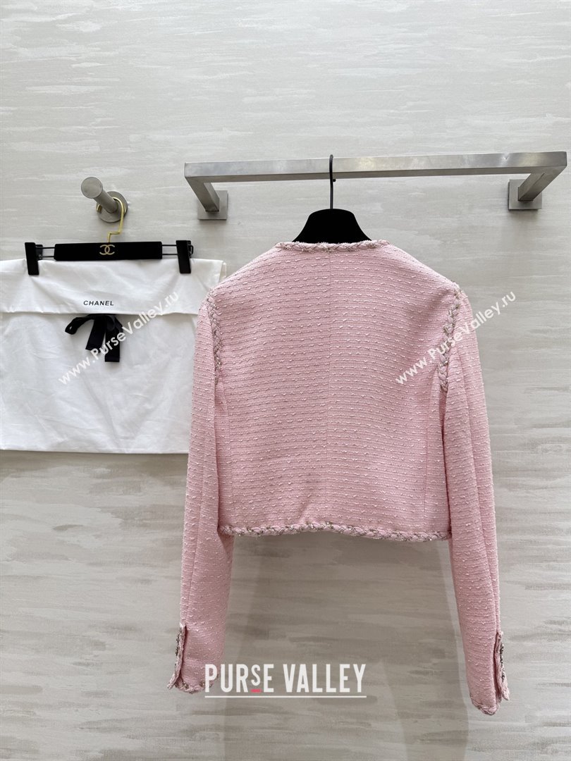 Chanel Tweed Jacket CH91303 Pink 2025 (Q-25091303)