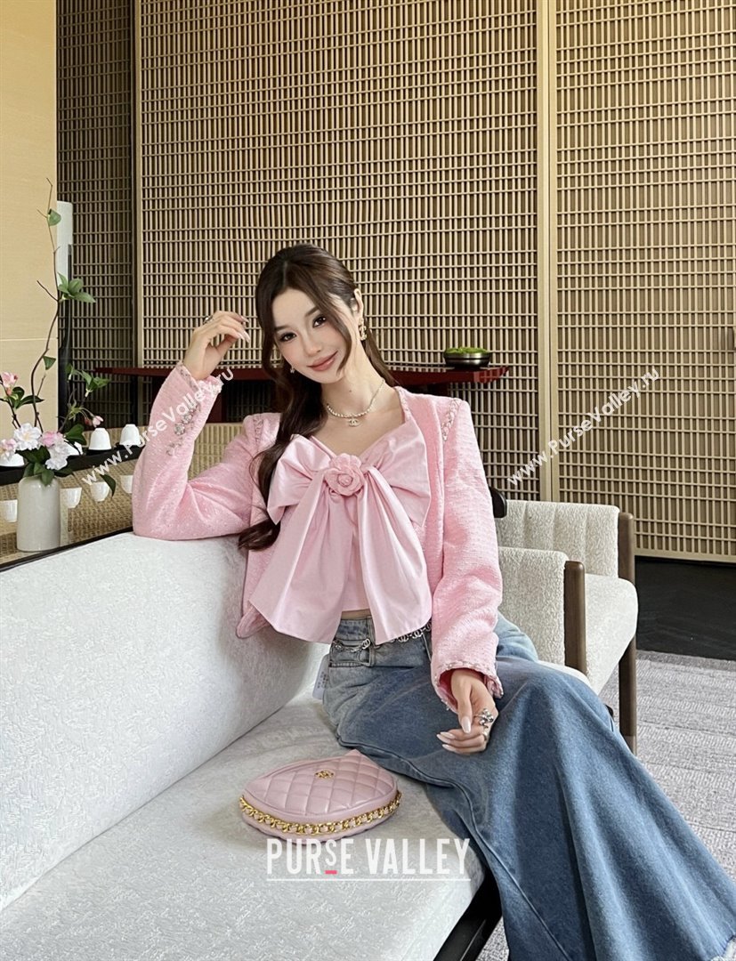 Chanel Tweed Jacket CH91303 Pink 2025 (Q-25091303)