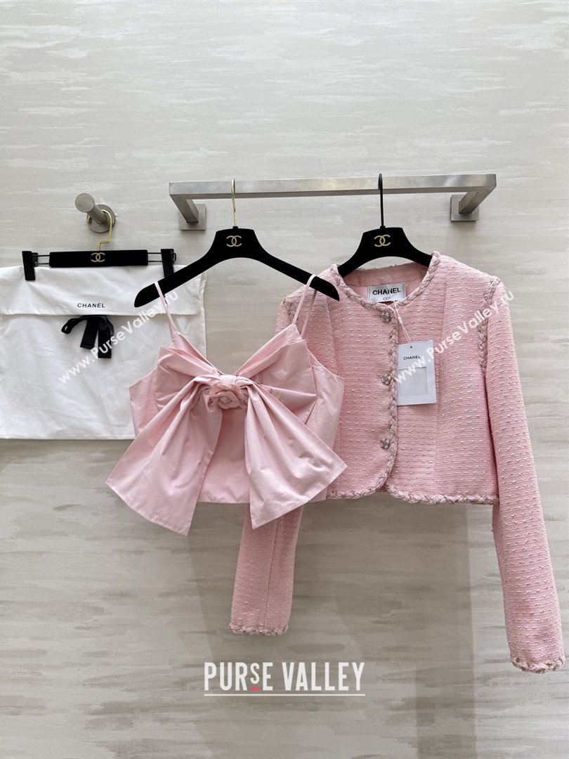 Chanel Tweed Jacket CH91303 Pink 2025 (Q-25091303)
